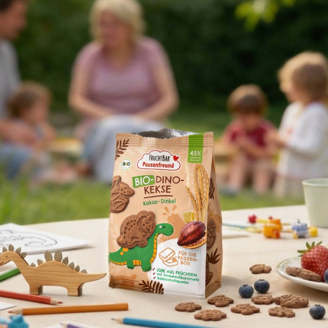 FruchtBar Bio Kekse Dino Biscuit Cacao Épeautre Pièce