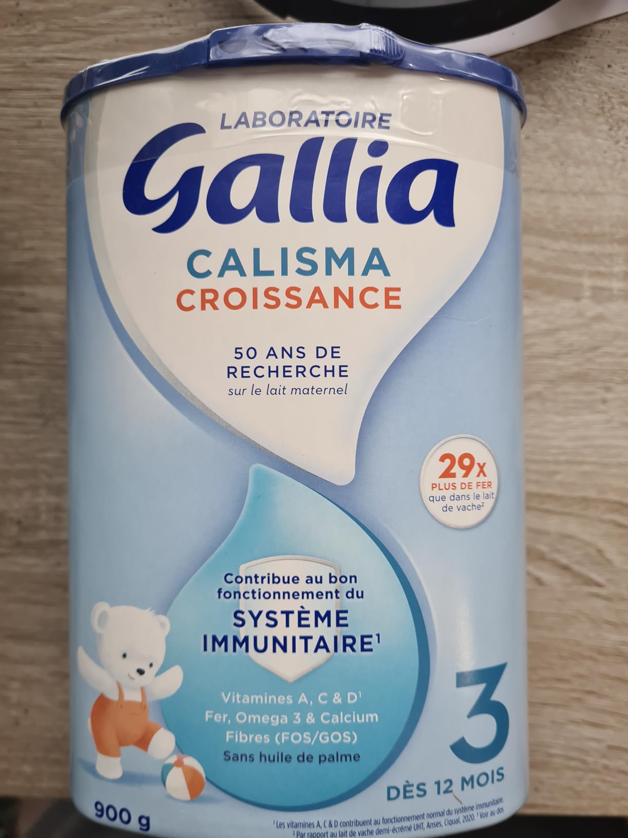 Gallia Calisma 3 Lait en Poudre Croissance 12 Mois 900g x3 au Fer