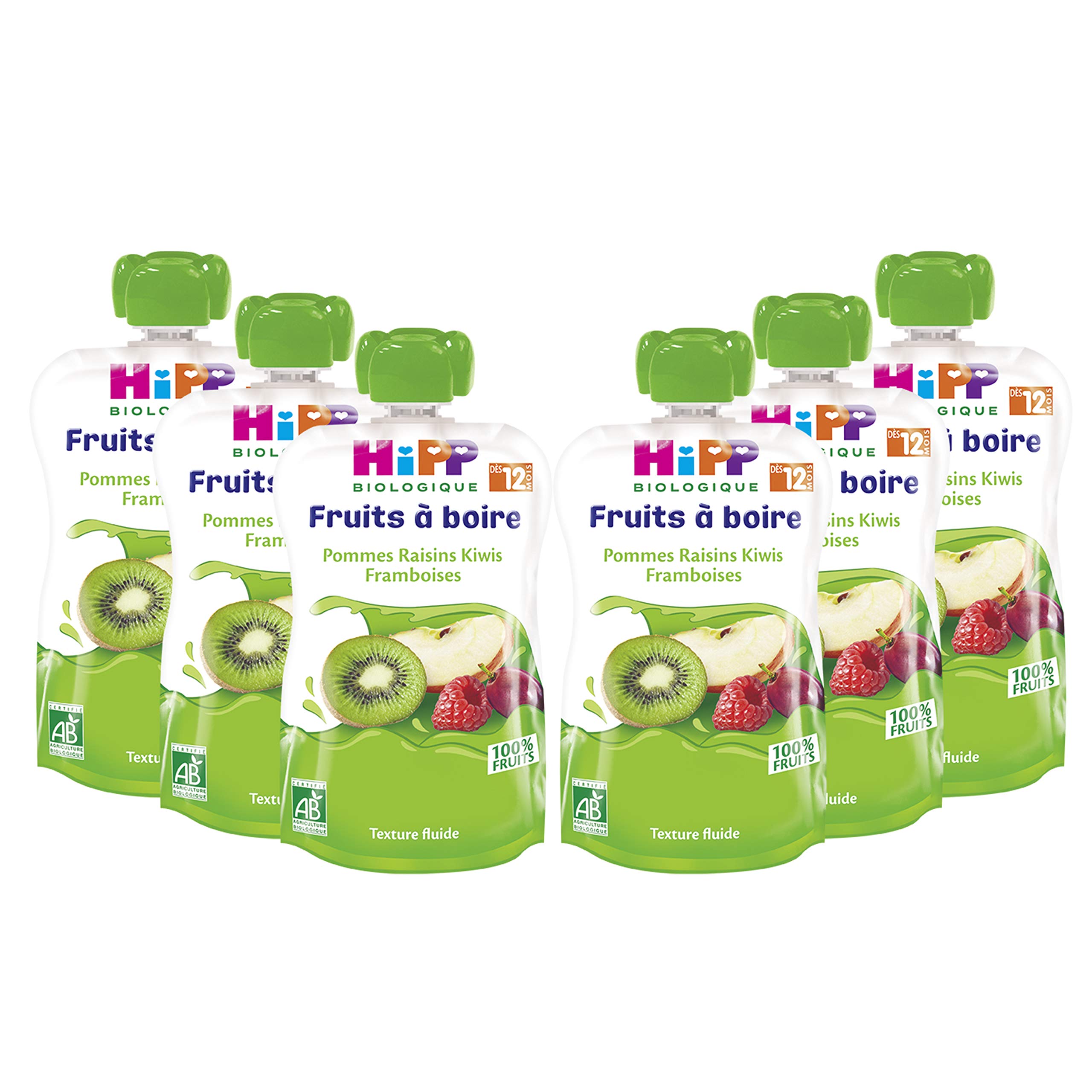 HiPP Fruits Pomme Banane Fruits Rouges gourde 6x120ml