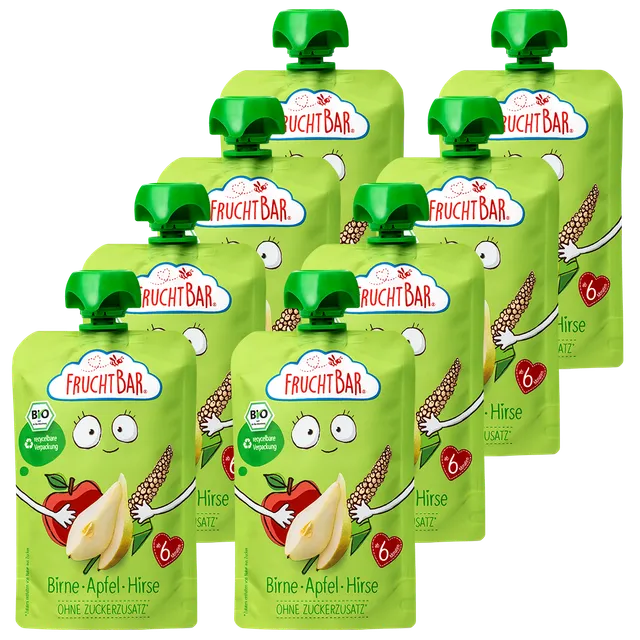 FruchtBar Bio Quetschies compote poire pomme millet 6 mois
