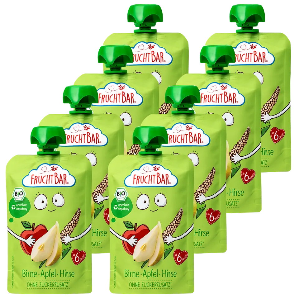 FruchtBar Bio Quetschies compote poire pomme millet 6 mois