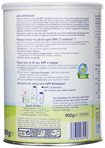 HiPP Biologique 2 Combiotic lait de suite dès 6 mois 6x900g bio