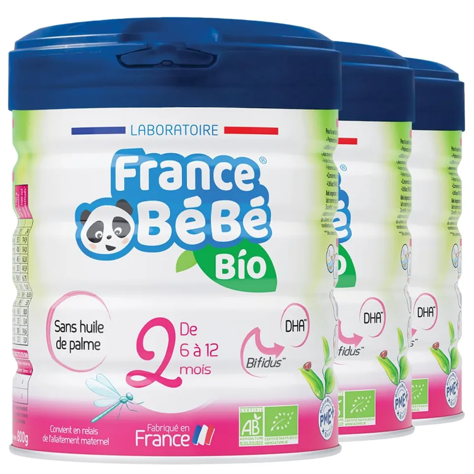 France Bébé Laits en poudre lait 2ème âge bio 3x800g