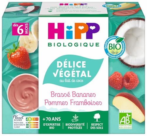 HiPP Délice Végétal Pomme dessert bébé coco 4x100g