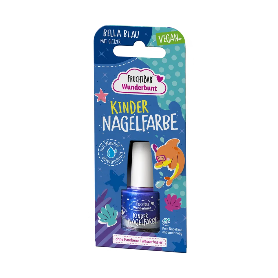 FruchtBar Bella Blau vernis enfant bleu paillettes à l'unité