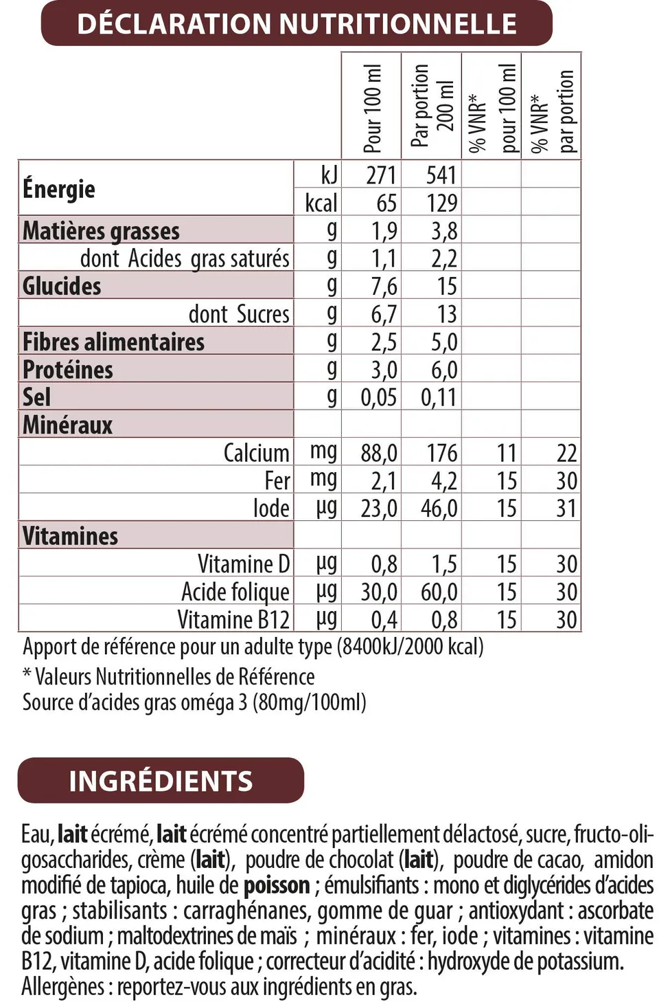 France Bébé Matilia boisson grossesse chocolat lot 6