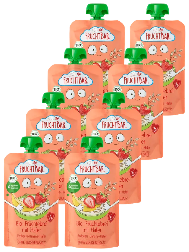 FruchtBar Bio Quetschies Fruits Avoine gourde bébé 120g dès 6 mois