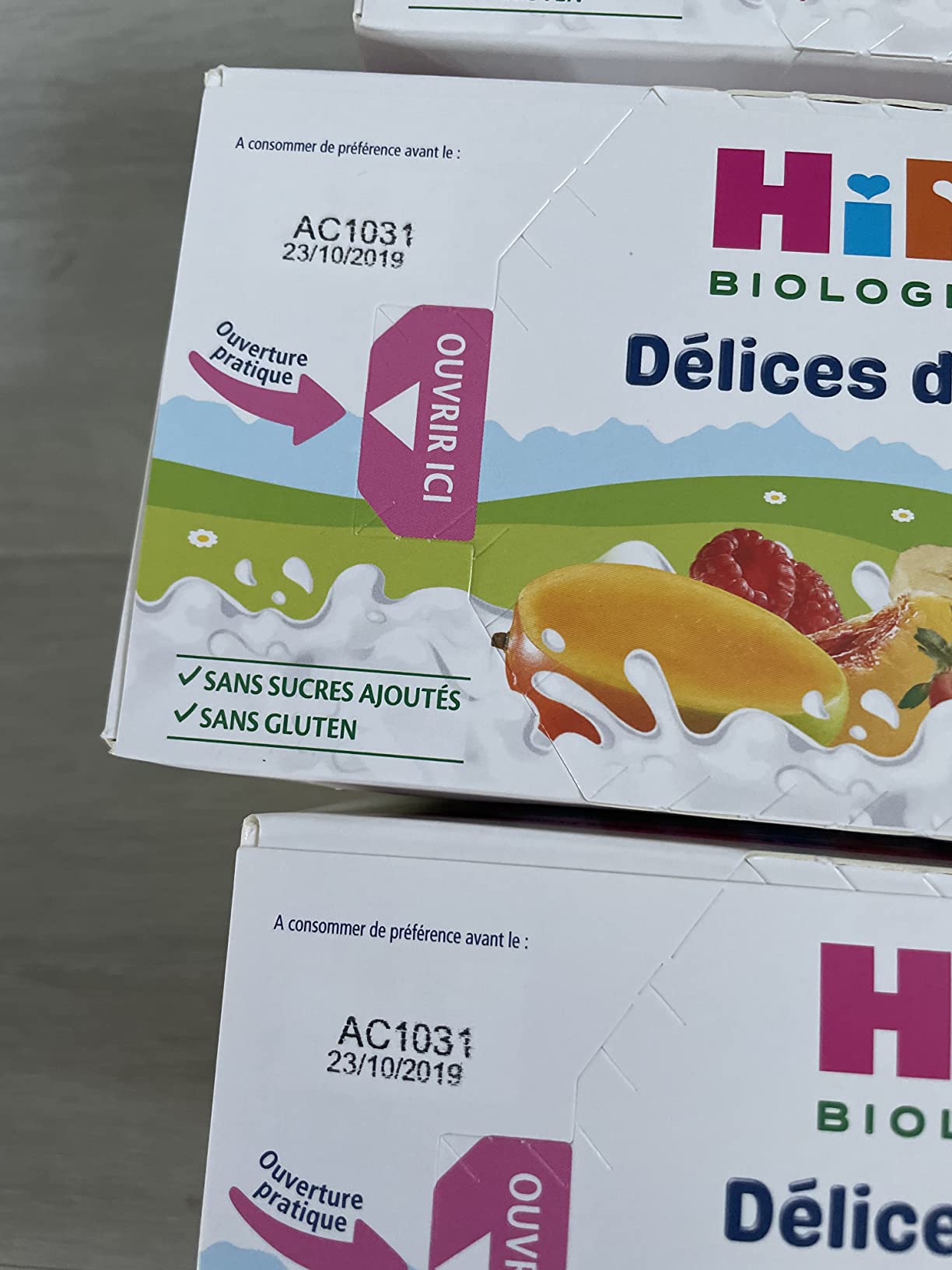 HiPP Délices de Lait Brassés Gourde Bébé 8x90g 2 parfums