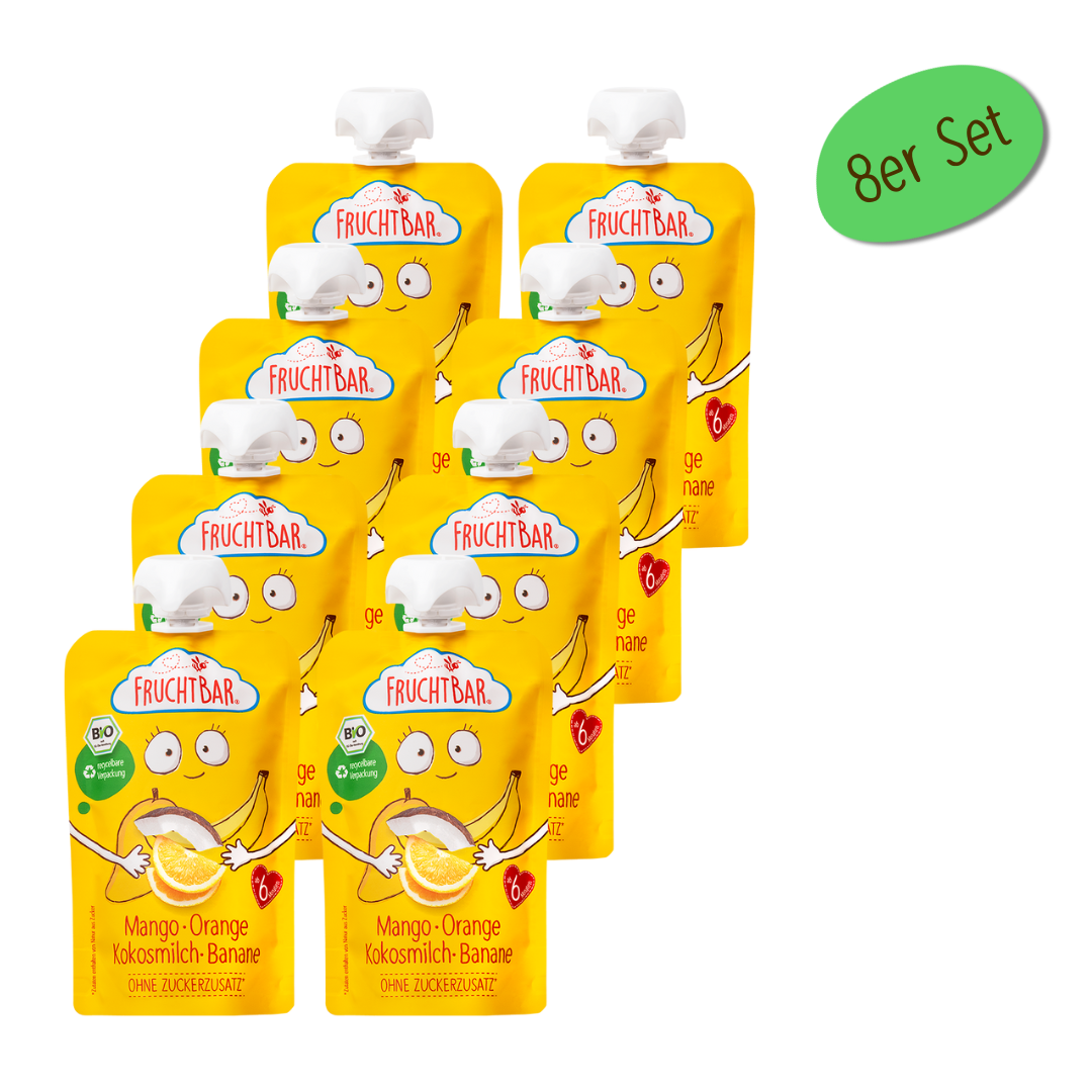 FruchtBar Bio Quetschies gourde mangue orange coco dès 6 mois