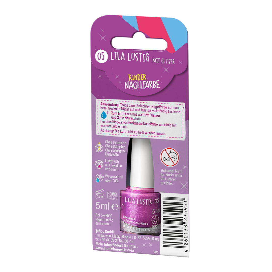 FruchtBar Nagelfarben Lila Lustig vernis enfant paillettes