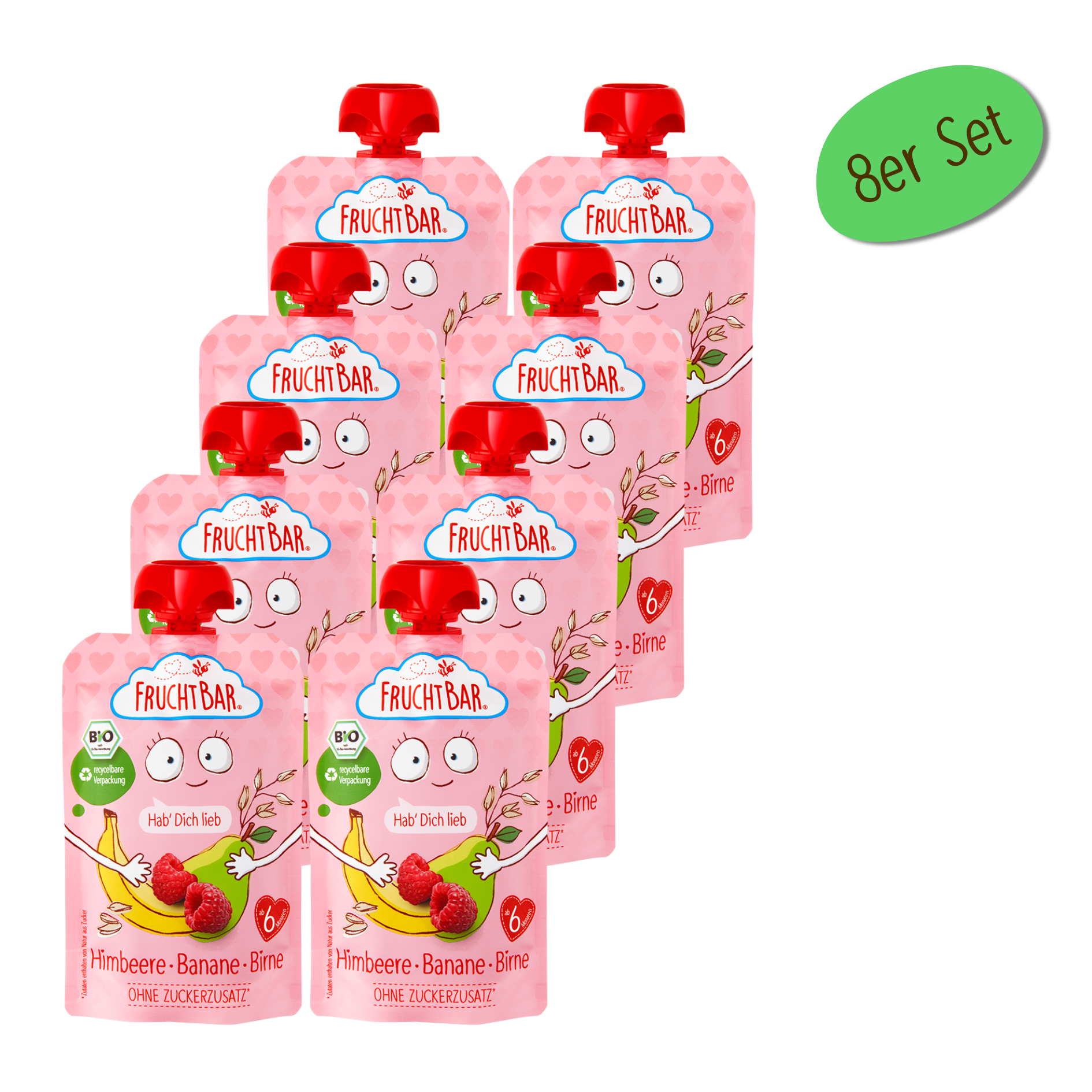 FruchtBar Bio Quetschies Je t'aime Framboise gourde bébé bio