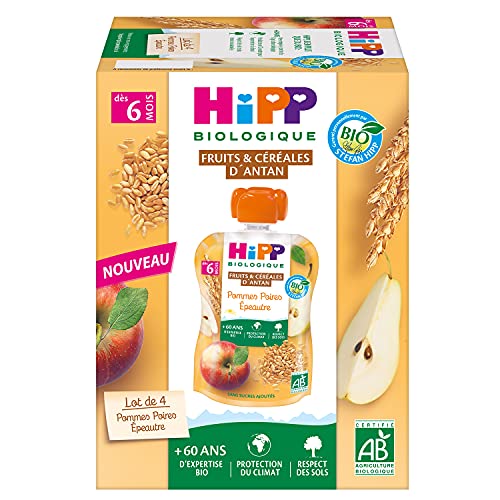 HiPP Fruits Pomme Poire Épeautre gourde bébé bio 24x90g 6 mois