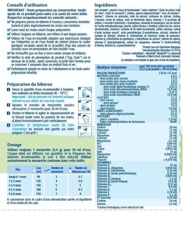 HiPP Combiotic Nutrigest Lait 1er Âge 800 g Bio Épaissi