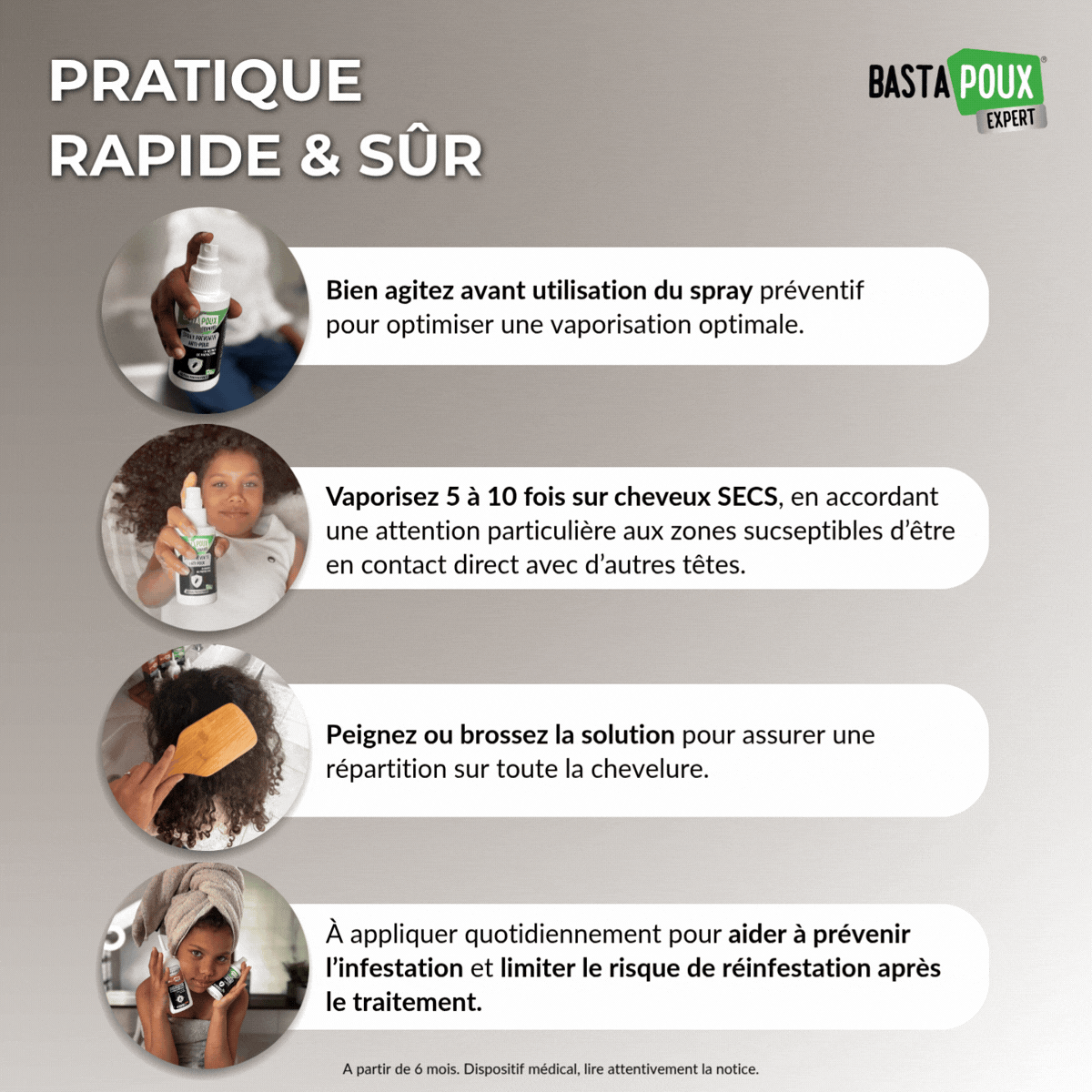 PediAct BastaPoux Expert Spray Préventif 125ml anti-poux