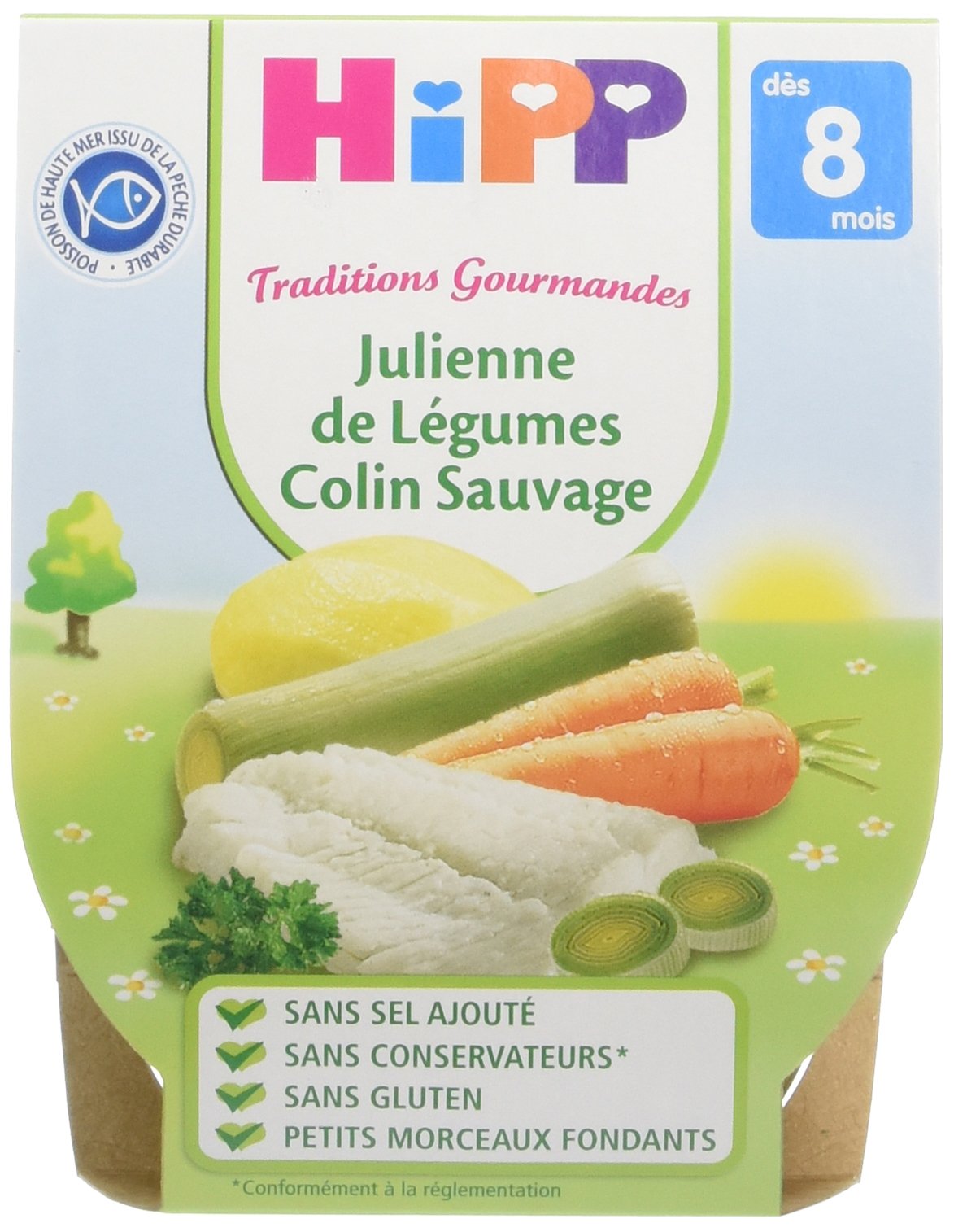 HiPP Menus du Soir Risotto de Légumes Petit Pot 190 g Bio