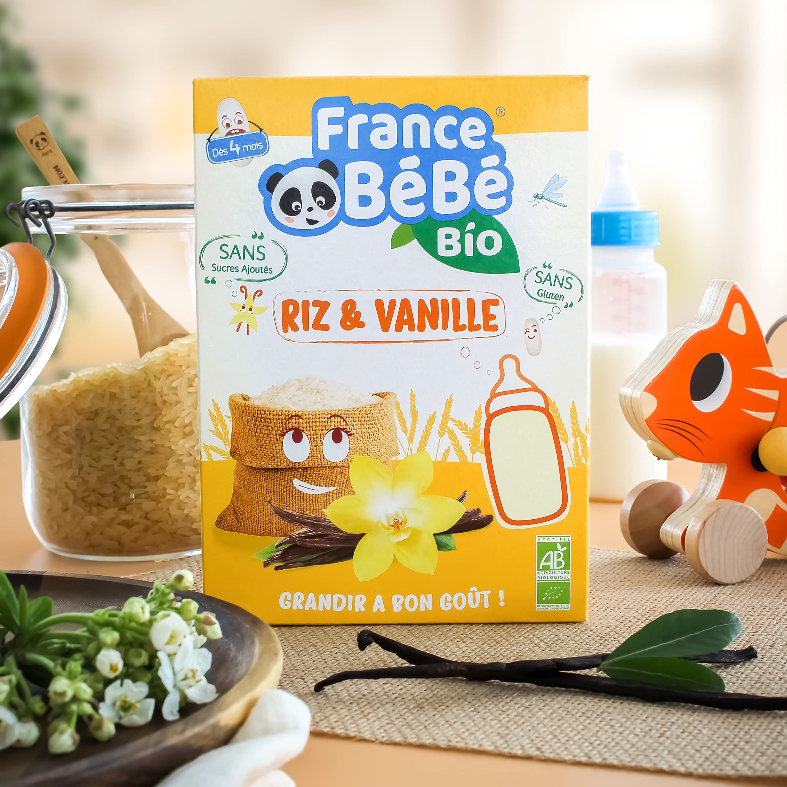 France Bébé Céréales riz vanille 4 mois 3x200g bio