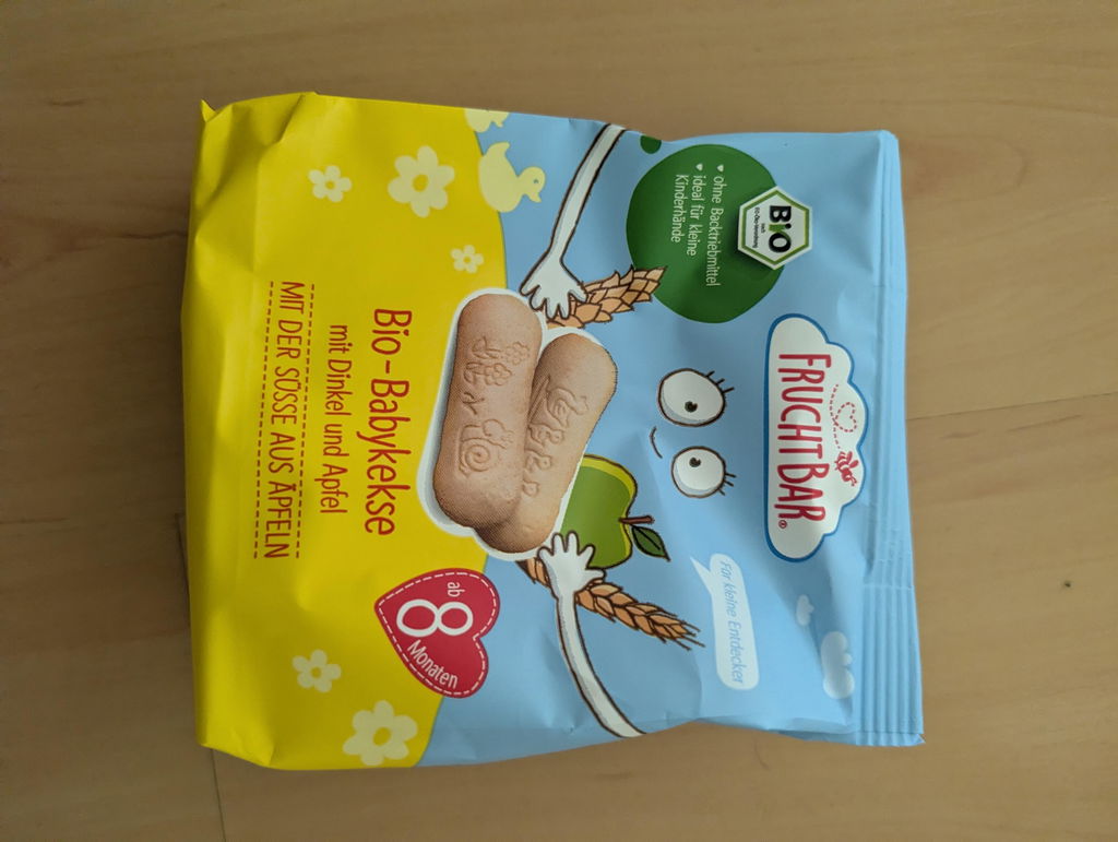 FruchtBar Bio Kekse biscuits bébé épeautre pomme pièce dès 8 mois