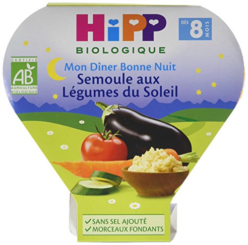 HiPP Menus du soir assiette semoule légumes du soleil 8 mois 7x200g