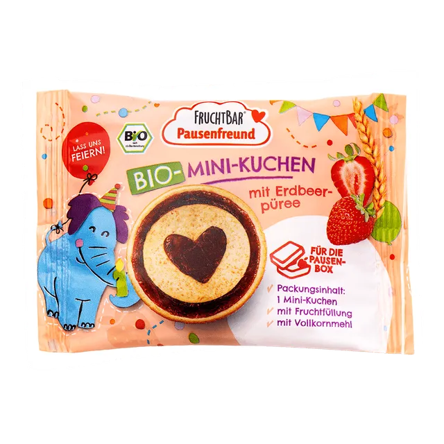 FruchtBar Bio Snacks Mini Kuchen Fraise à l'unité dès 3 ans