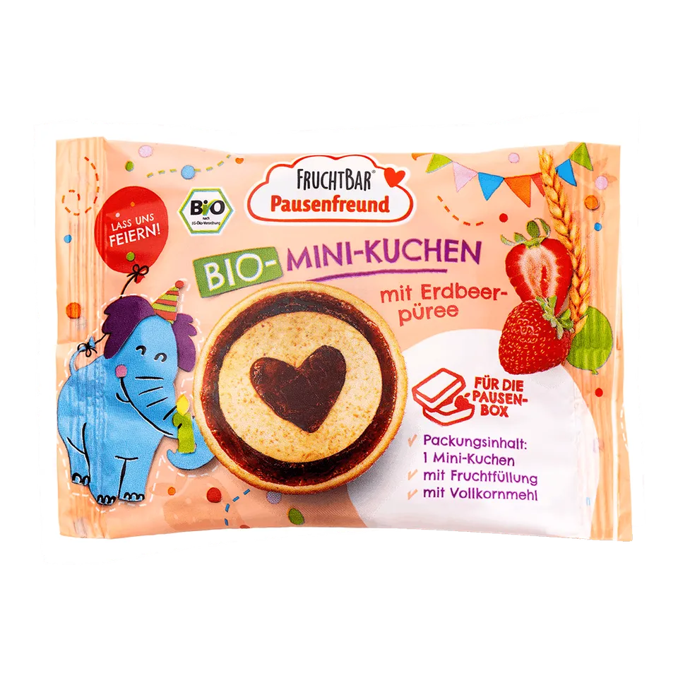 FruchtBar Bio Snacks Mini Kuchen Fraise à l'unité dès 3 ans