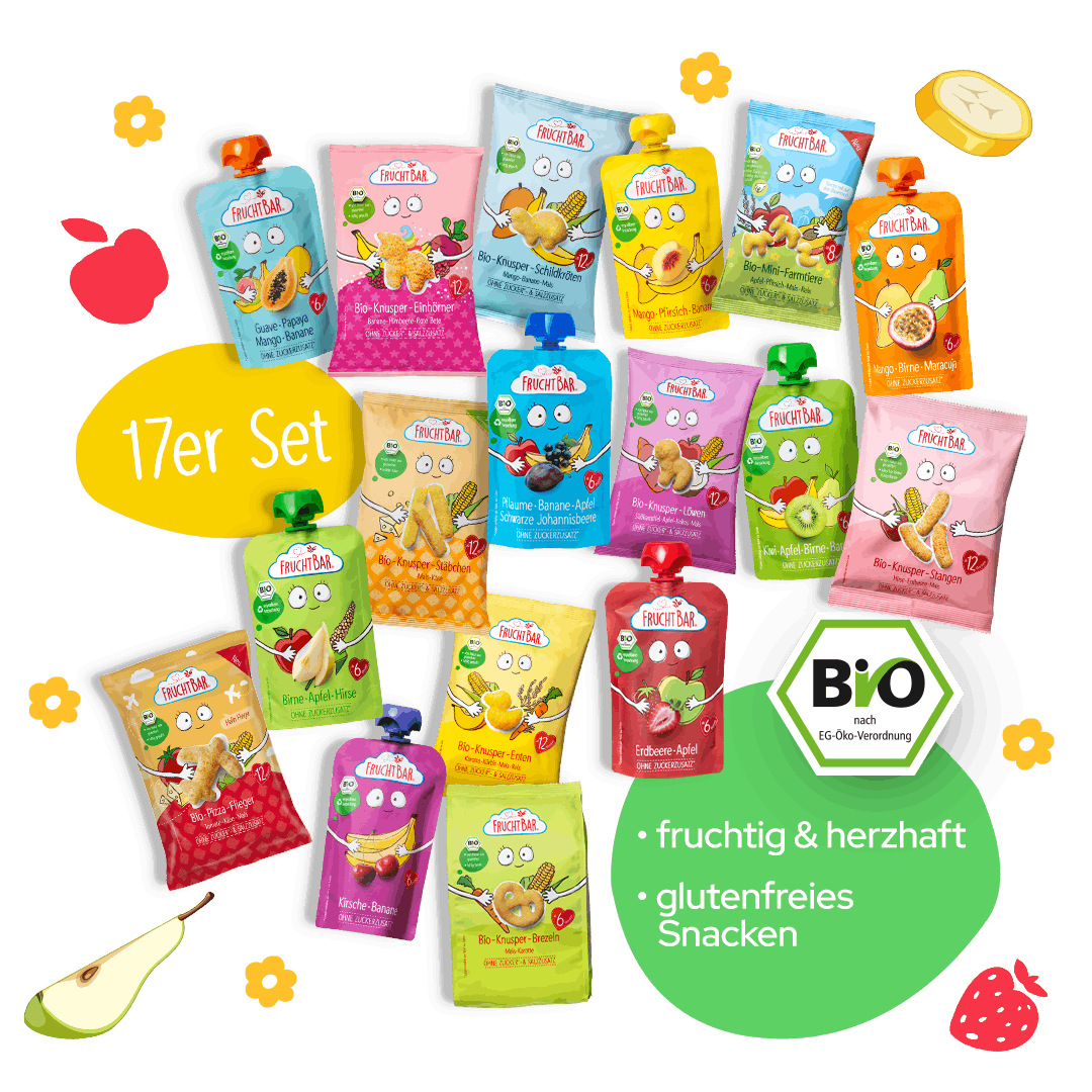 FruchtBar Geschenke coffret favoris sans gluten 12 mois