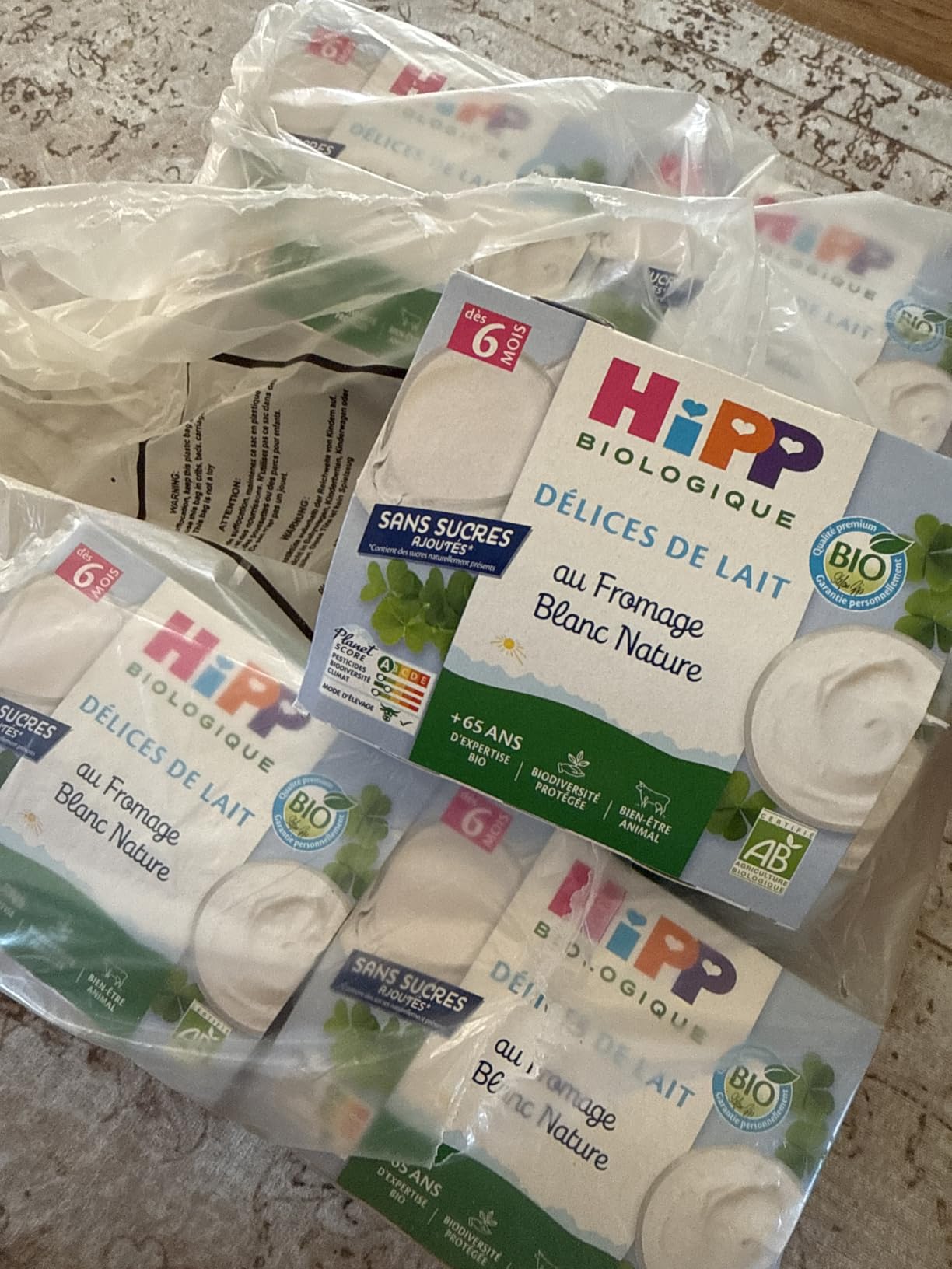 HiPP Délices de Lait Fromage Blanc dessert bébé 6x4x100g