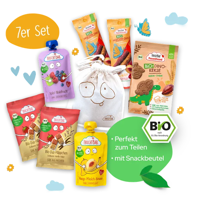 FruchtBar Cadeaux Coffret Snacks famille bio vegan dès 3 ans