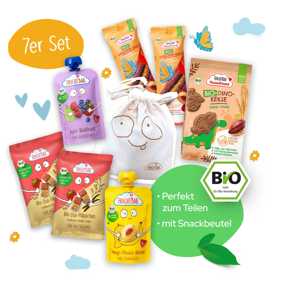 FruchtBar Cadeaux Coffret Snacks famille bio vegan dès 3 ans