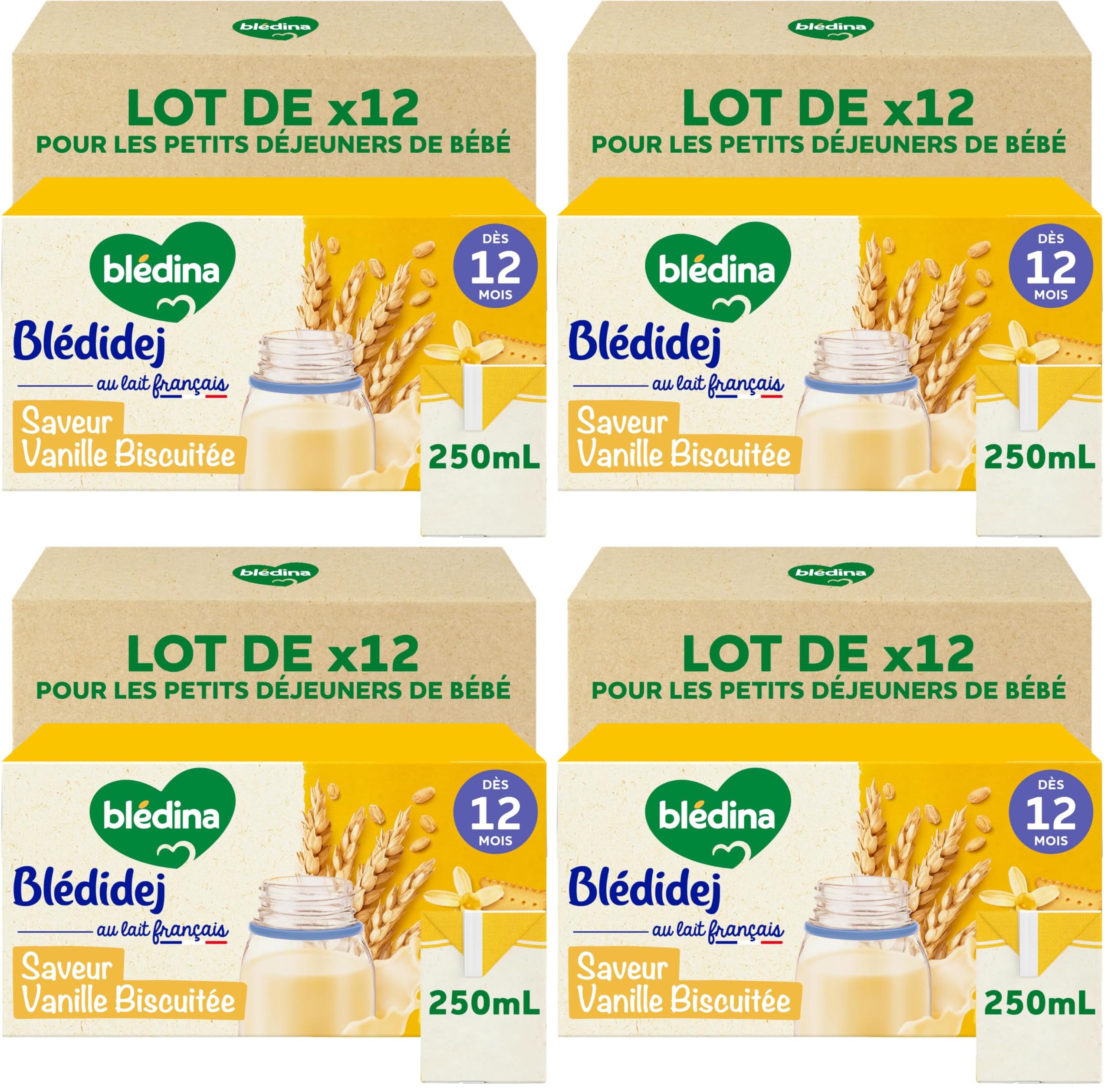 Blédina Blédidej Croissance Céréales Lactées Choco Biscuité 250ml x12