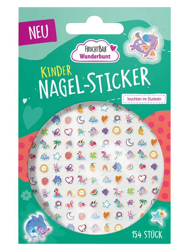 FruchtBar Wunderbunt stickers ongles enfant pièce unique