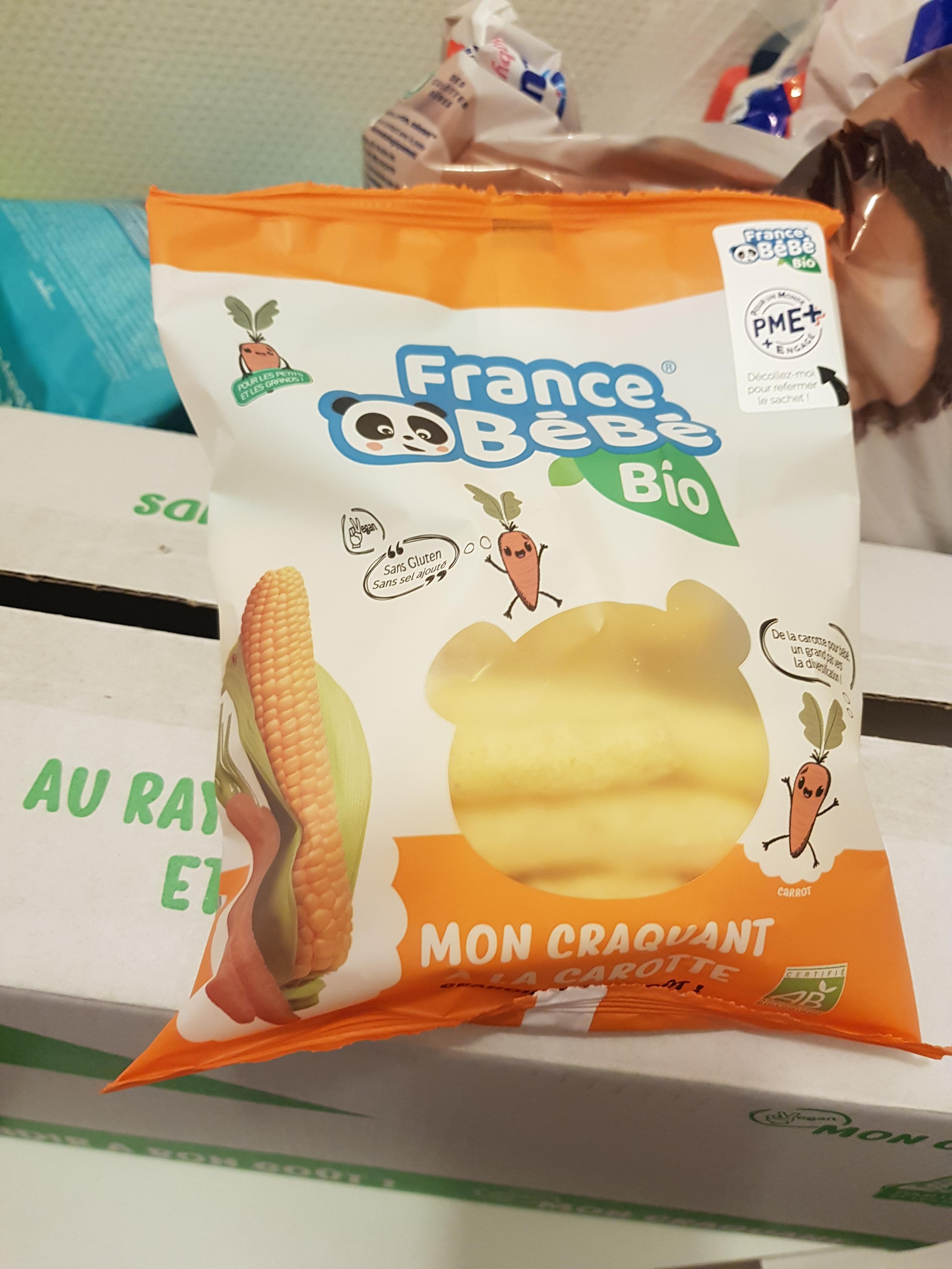 France Bébé Maïs Soufflé Carotte Biscuit Bébé Bio 8x20g