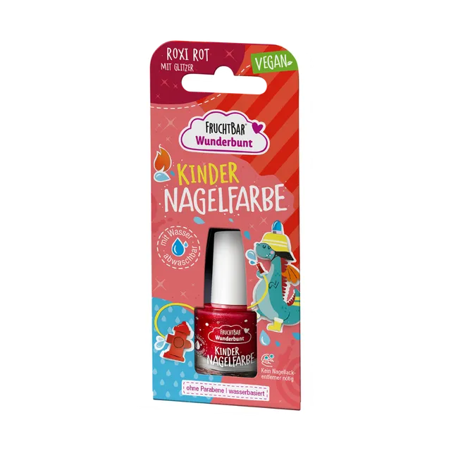 FruchtBar Nagelfarben Roxi Rot Glitzer vernis enfant rouge