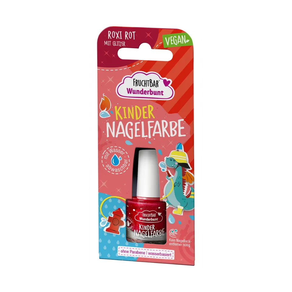 FruchtBar Nagelfarben Roxi Rot Glitzer vernis enfant rouge