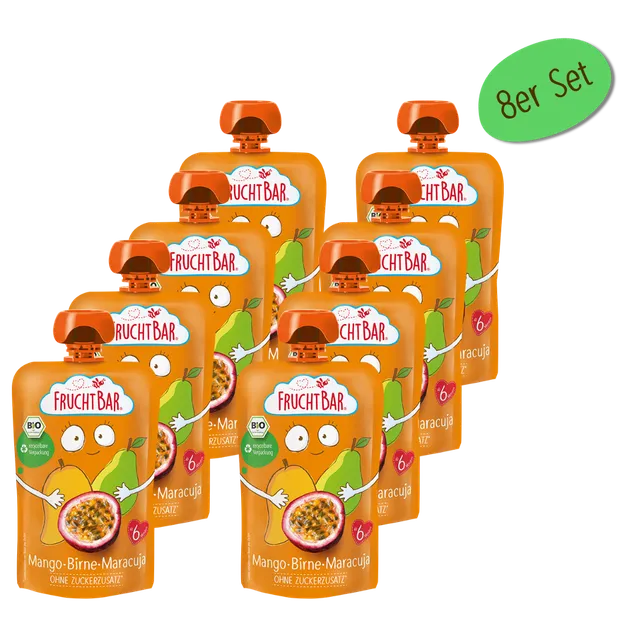 FruchtBar Bio Quetschies Mangue Poire Maracuja gourde 6 mois