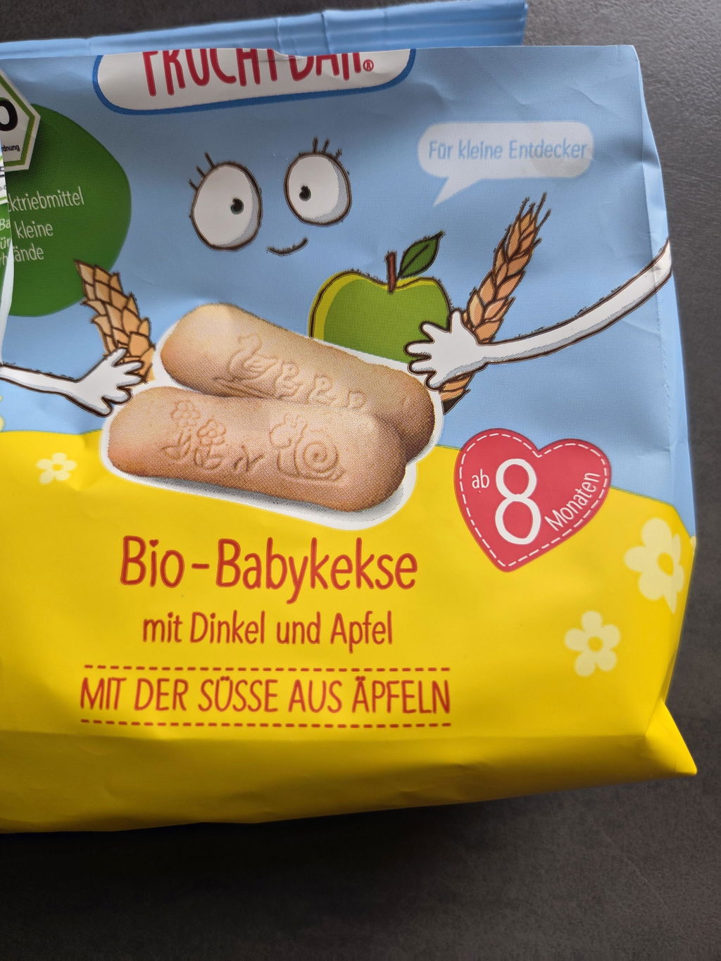 FruchtBar Bio Kekse biscuits bébé épeautre pomme pièce dès 8 mois