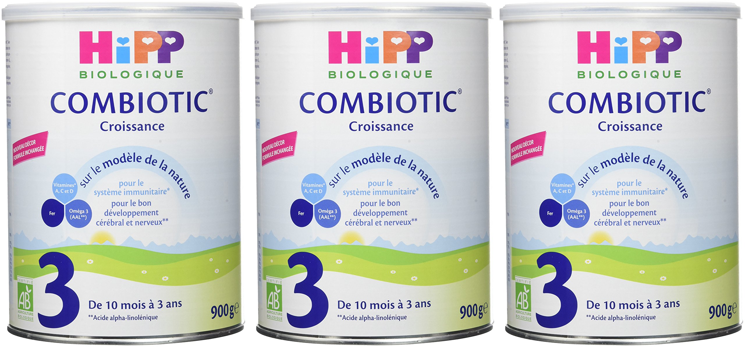 HiPP Combiotic 3 lait croissance 10 mois 3x900g bio nature