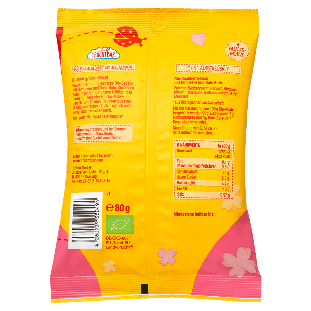 FruchtBar Bio Snacks Knabber Glück snack salé vegan à l'unité