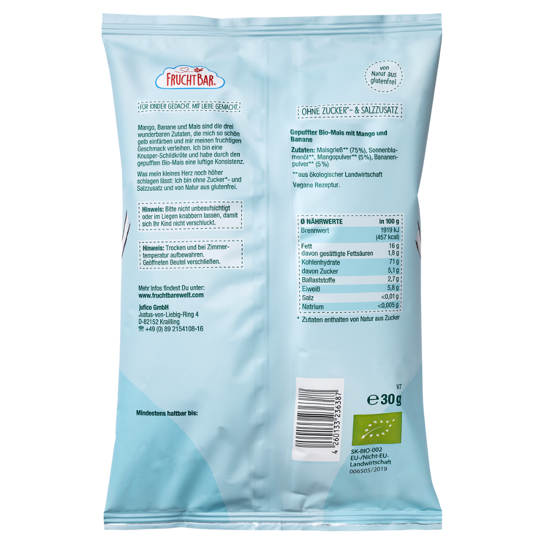 FruchtBar Bio Snacks Knusper Schildkröten snack bébé banane pièce