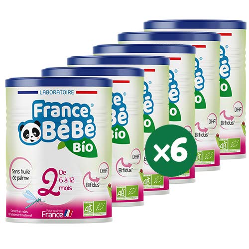 France Bébé Laits en poudre suite 2ème âge bio 6x400g