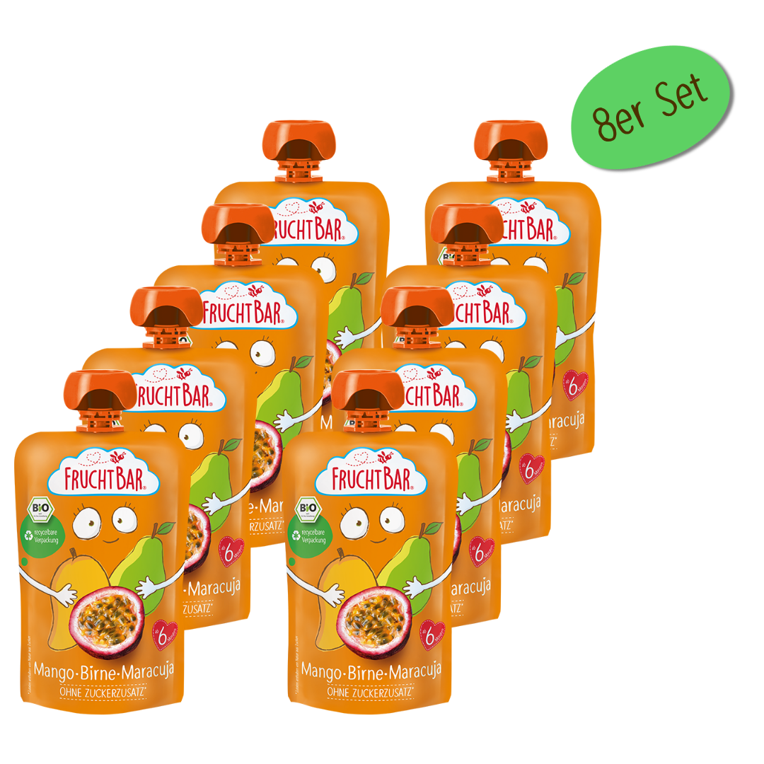 FruchtBar Bio Quetschies Mangue Poire Maracuja gourde 6 mois