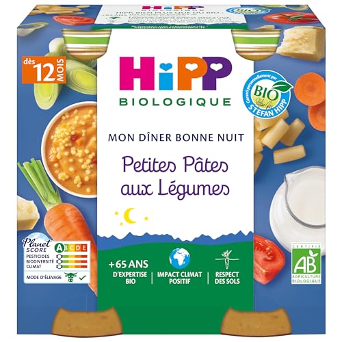 HiPP Bonne Nuit Petites Pâtes Légumes plat bébé bio 6 pots 12 mois