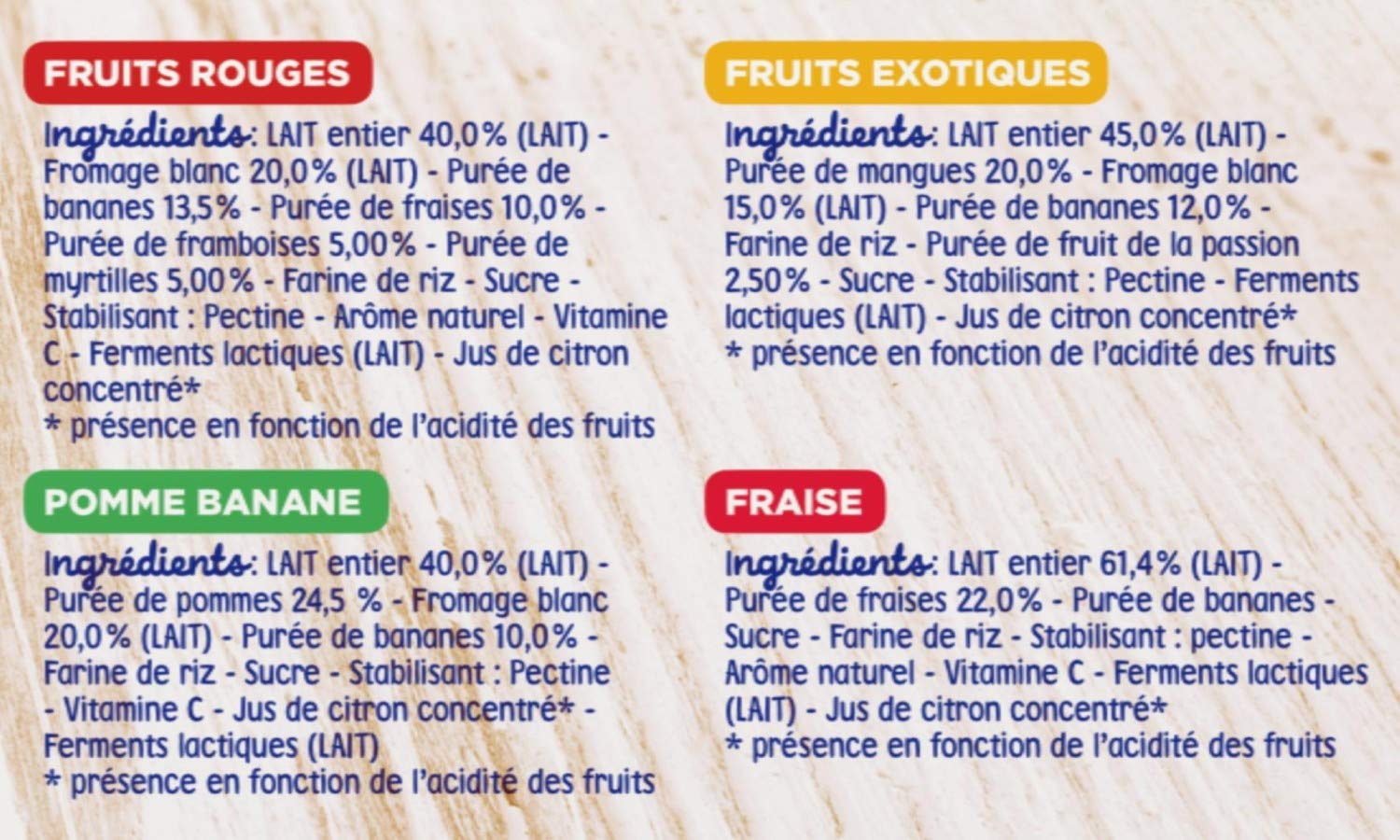 Blédina Blédine Fruits gourdes lactées 10 mois 32x85g 4 parfums