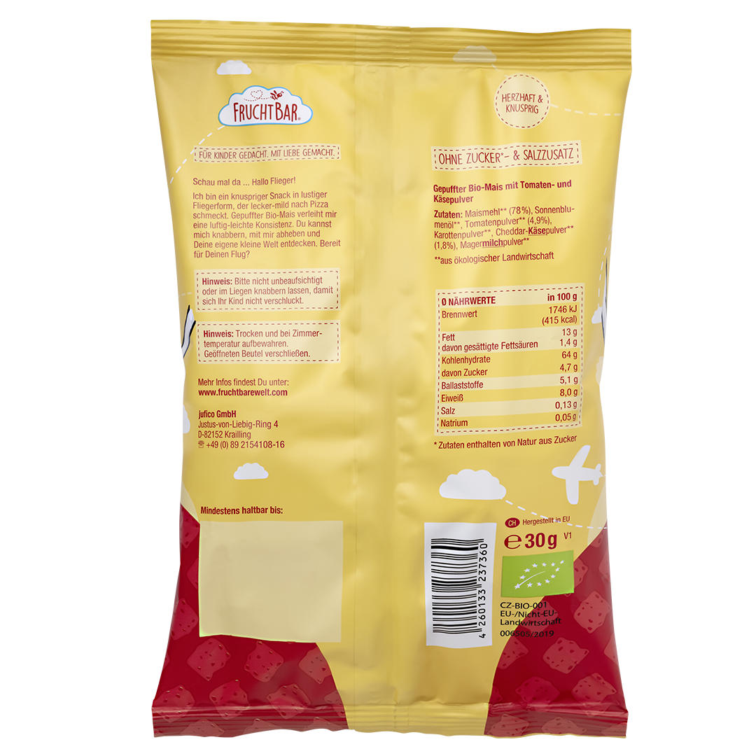 FruchtBar Bio Snacks snack maïs fromage 12 mois