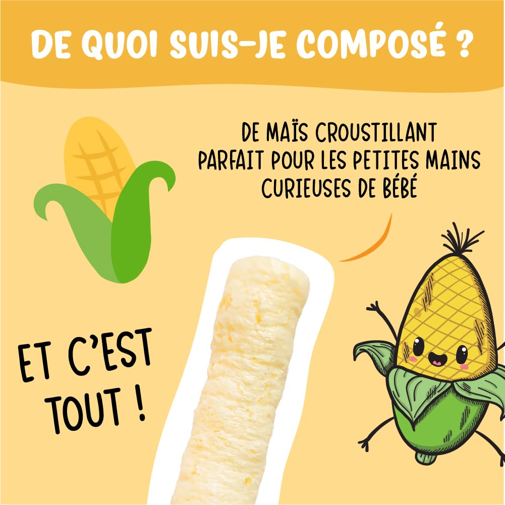France Bébé Mon Craquant biscuit maïs soufflé bio 8x20g