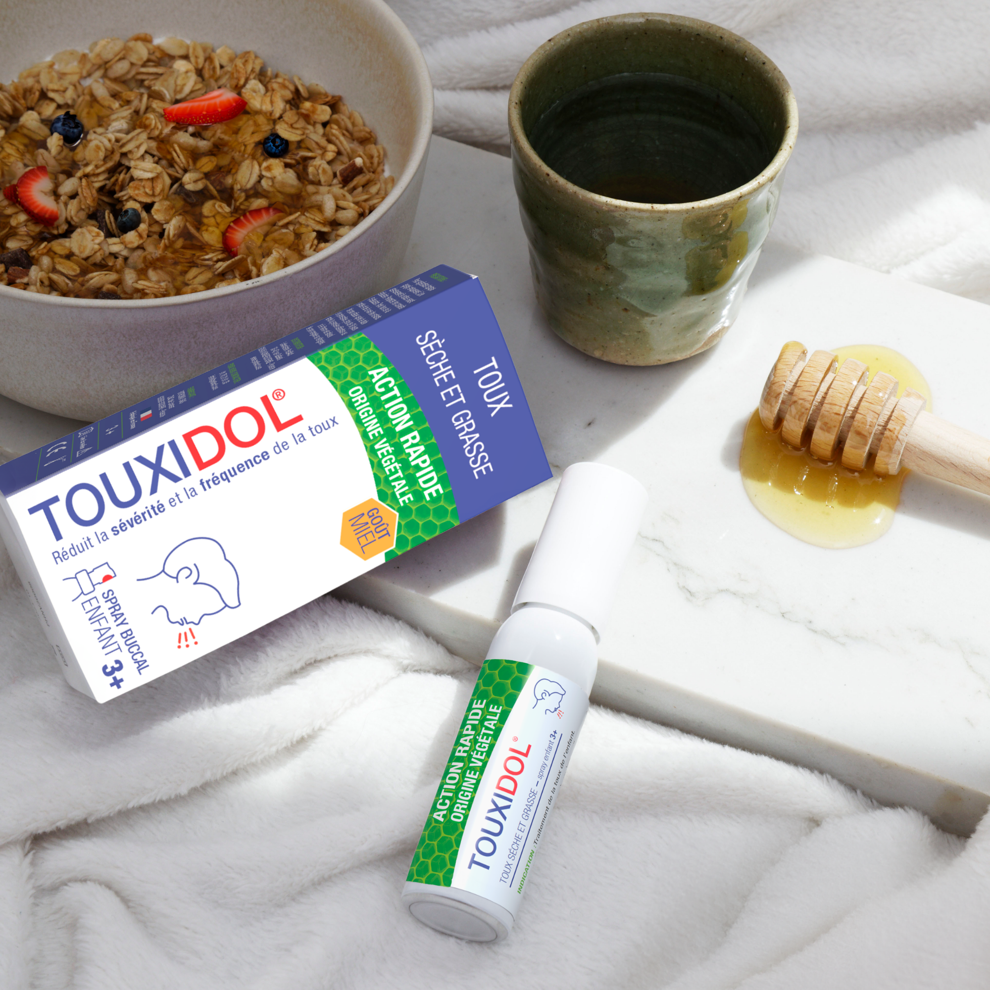 PediAct Touxidol Spray Enfant 20mL toux sèche grasse
