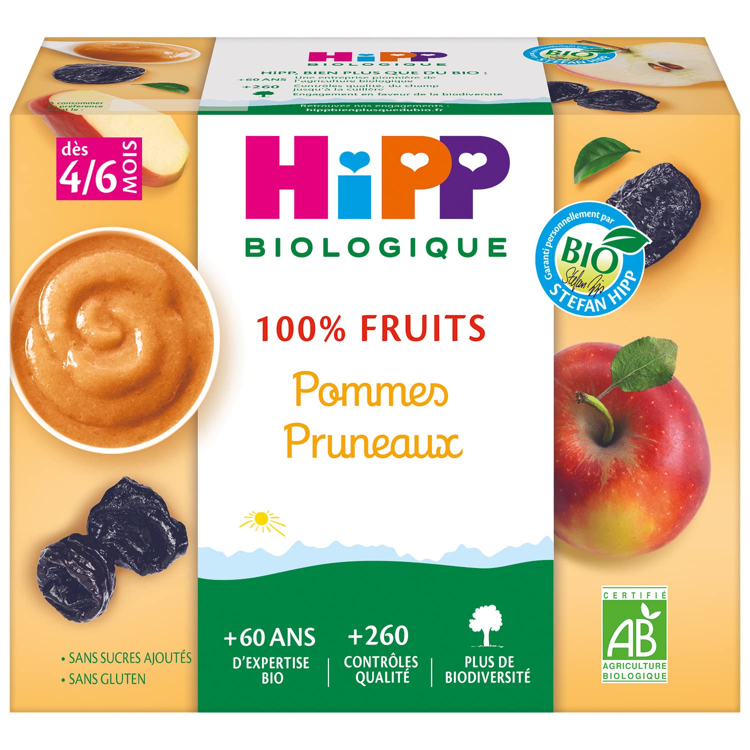HiPP 100% Fruits Coupelles Pomme 3 Variétés 24x100g