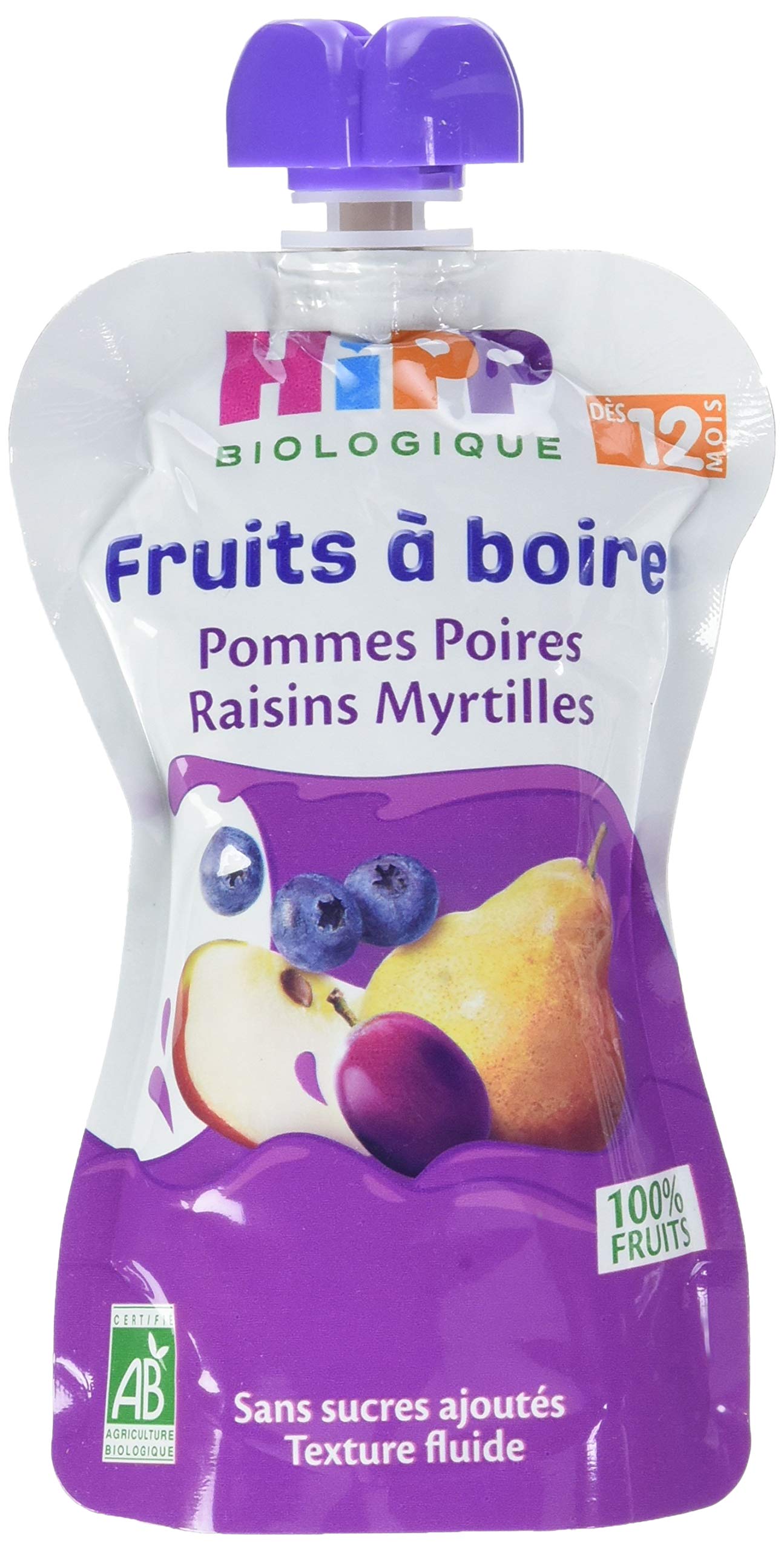 HiPP Fruits Pomme Banane Fruits Rouges gourde 6x120ml