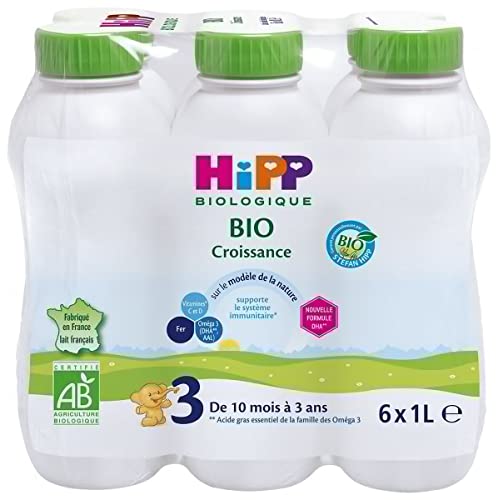 HiPP Biologique Lait Croissance liquide 6x1L dès 10 mois