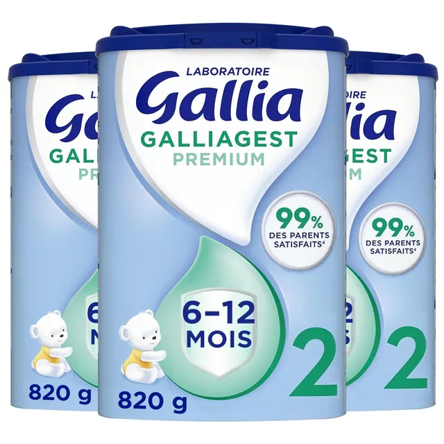 Gallia Galliagest Premium 2 lait poudre 6-12 mois 3x820g fer