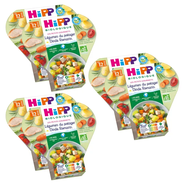 HiPP Petits Gourmets Légumes Dinde Assiette 230 g Bio